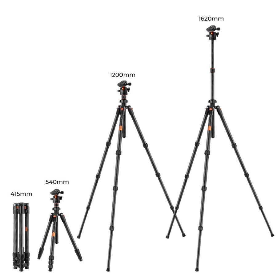 K&F Concept Carbon Fiber tripod 162cm 8kg KF09.123 - 4